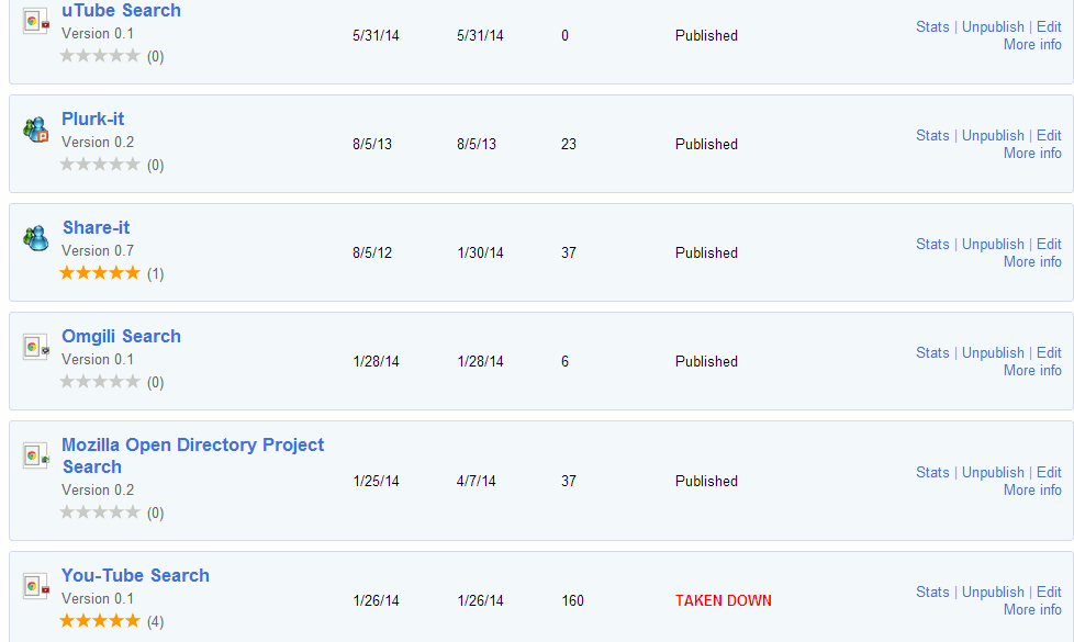 You-Tube Search was taken down and replaced with uTube Search