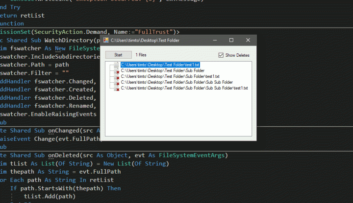 FileSystemWatcher in VB Example