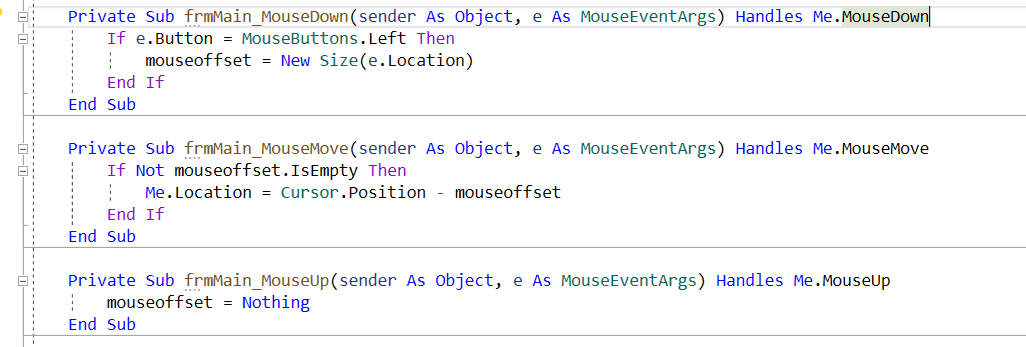 mouse move code